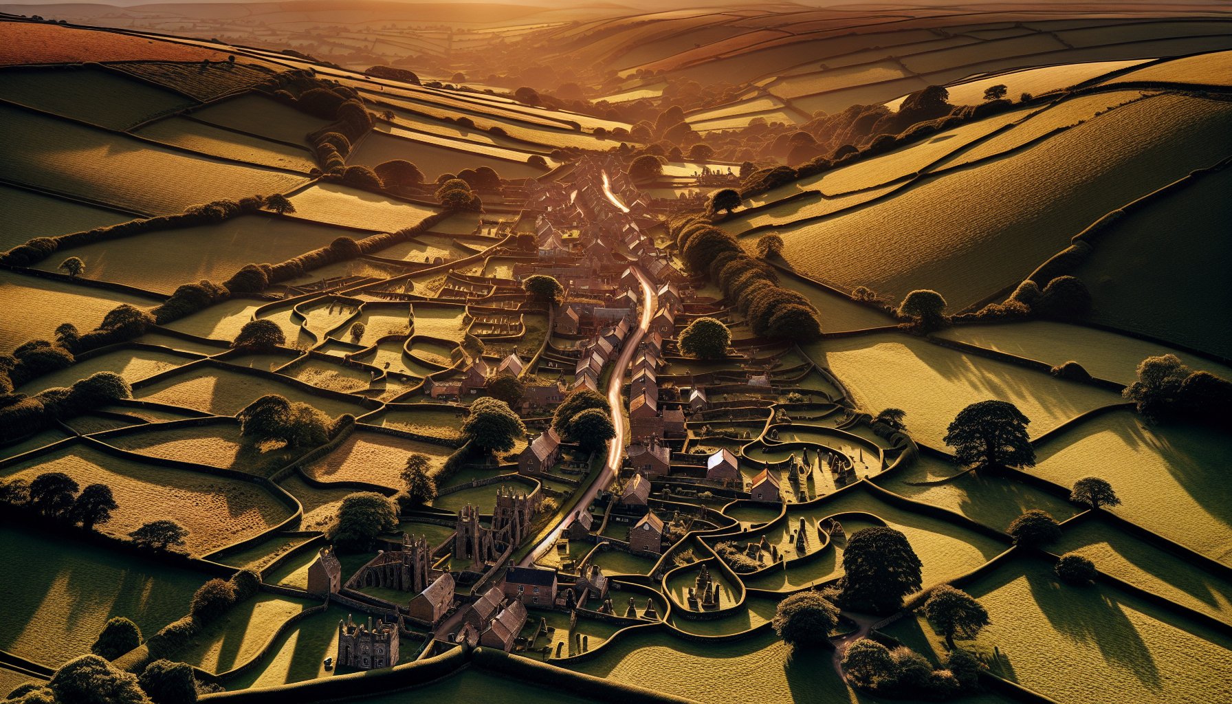 English countryside landscape showing geographic features behind surnames starting with T