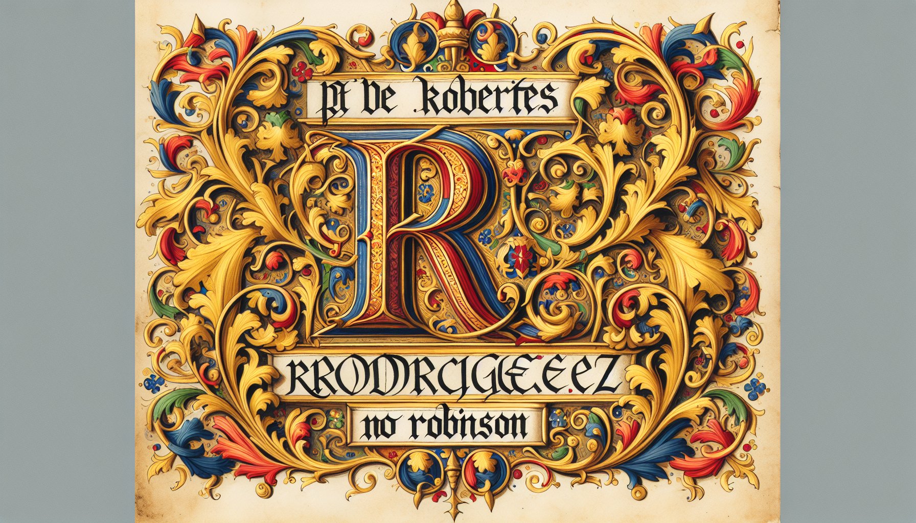 Medieval manuscript showing common surnames that start with R