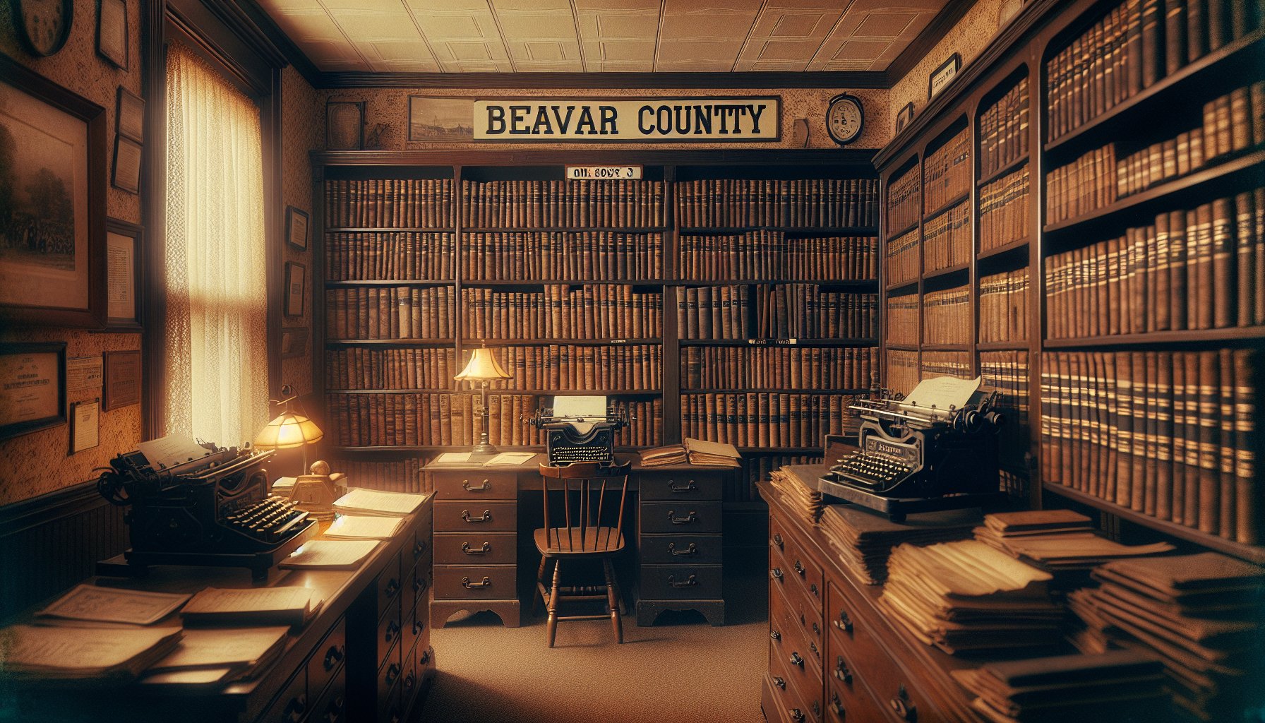Historical society office for Beaver County obituary research