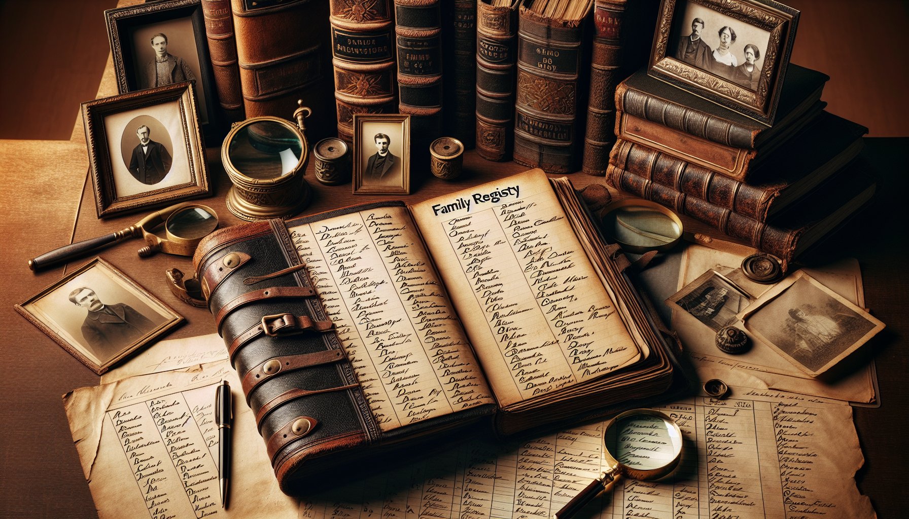 Surnames beginning with B in vintage genealogy records and family documents