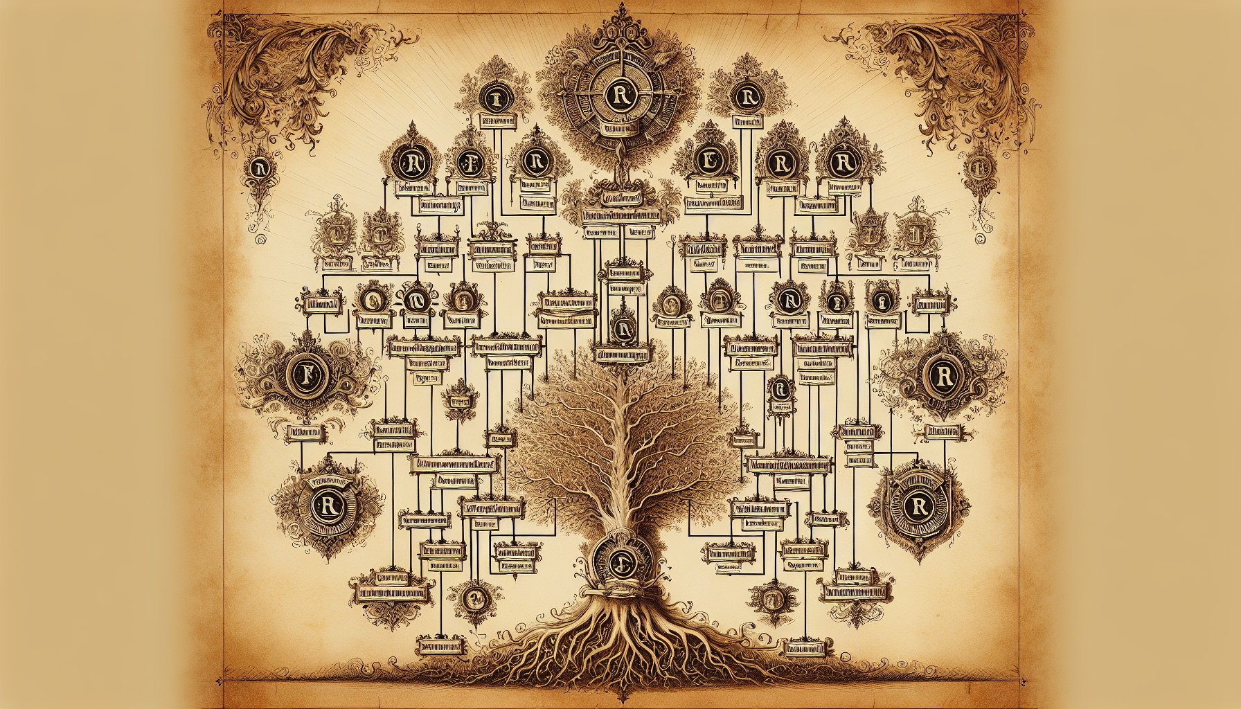 Family tree showing surnames that start with R genealogy research