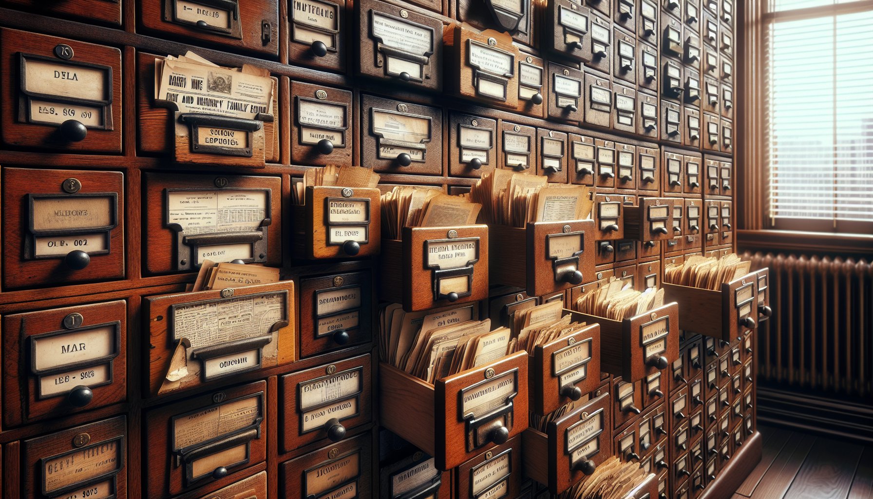 Genealogy research files containing Tuscarawas County obituary clippings