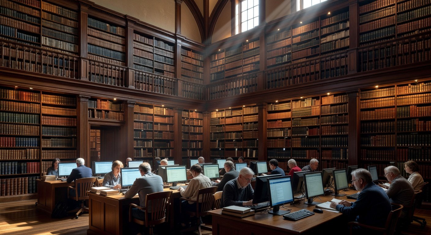 Family History Library interior showing LDS genealogy research facilities