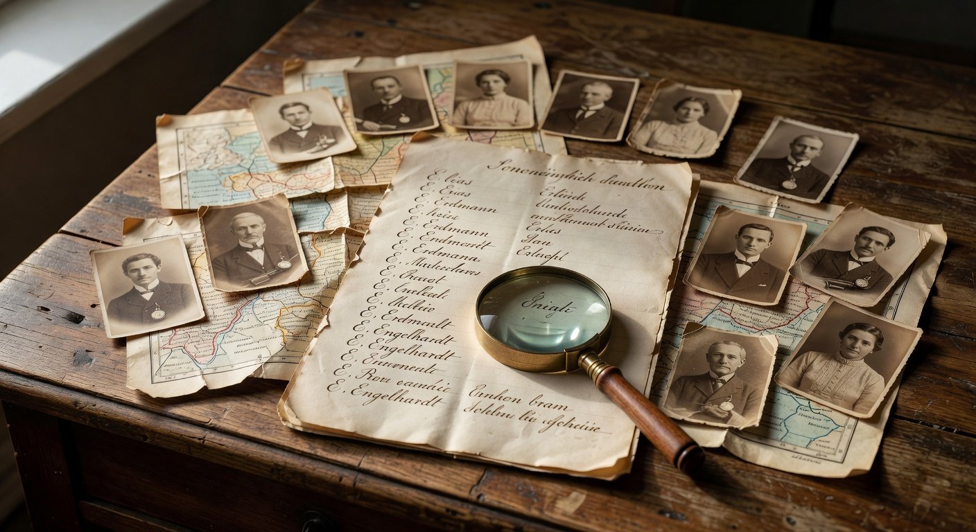 European immigration documents showing surnames that start with E for genealogy research