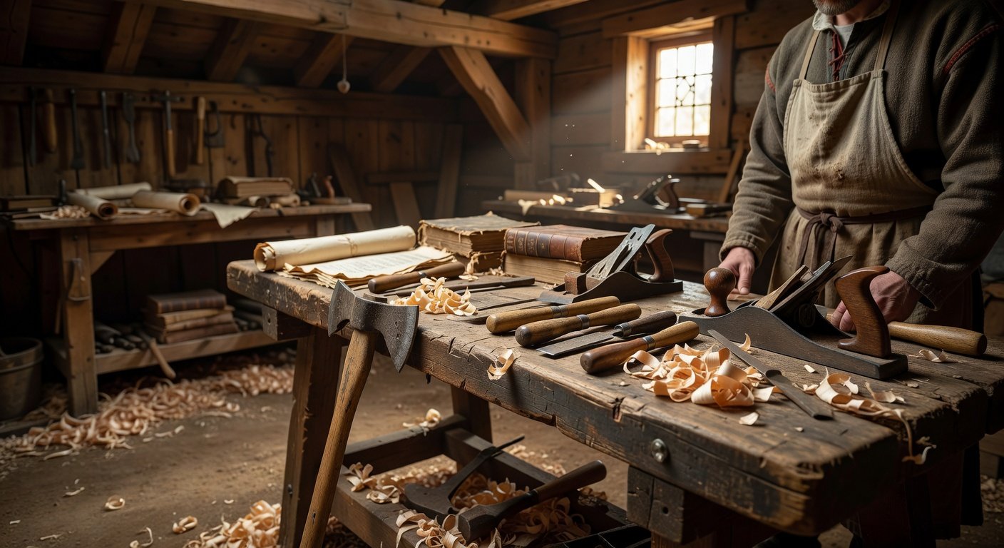 Traditional German carpentry workshop representing Zimmerman surname origins
