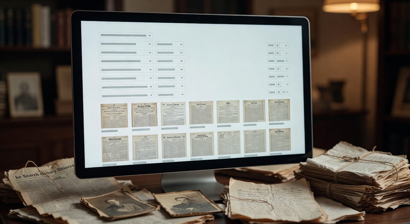 Digital search interface for medina county gazette obituaries online