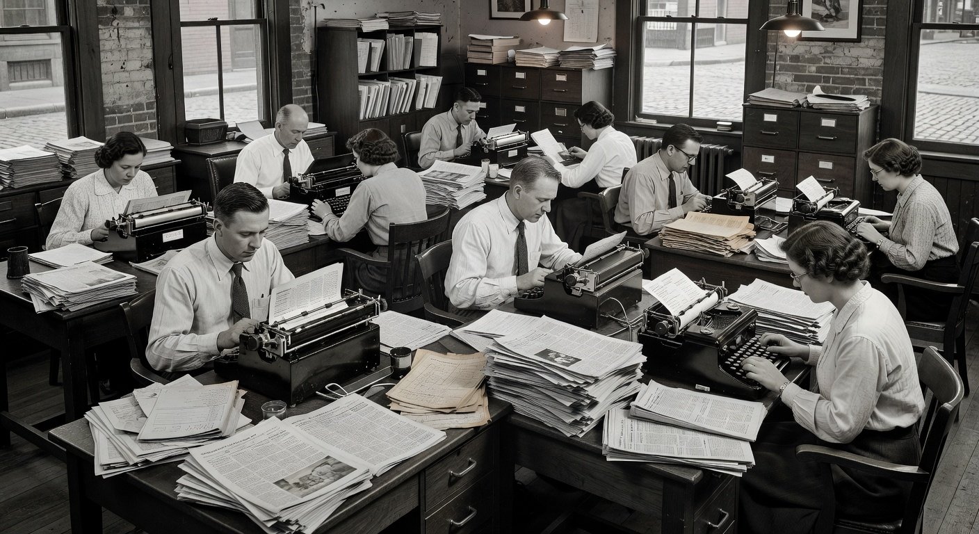 Historical Bergen County Record newspaper office