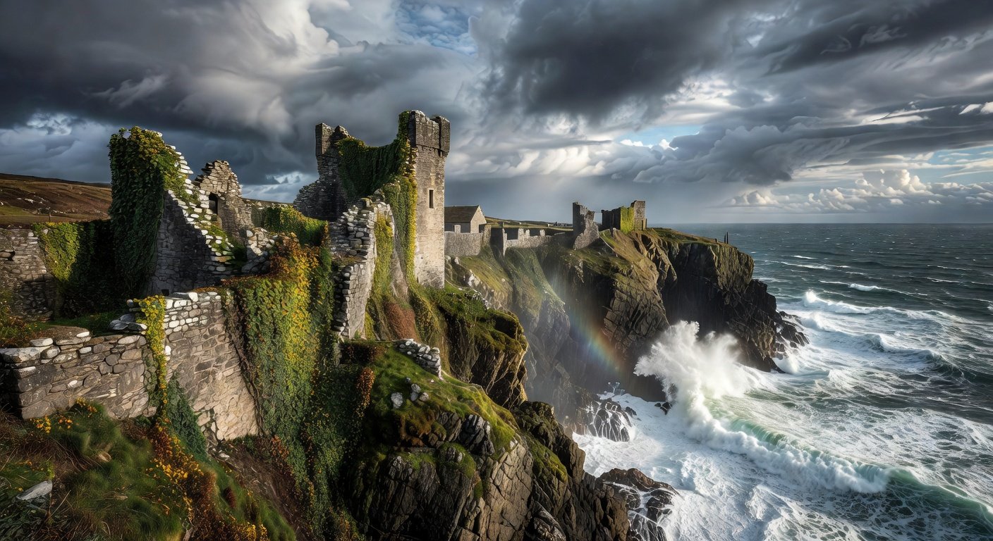 Medieval Irish castle ruins where Walsh families established settlements