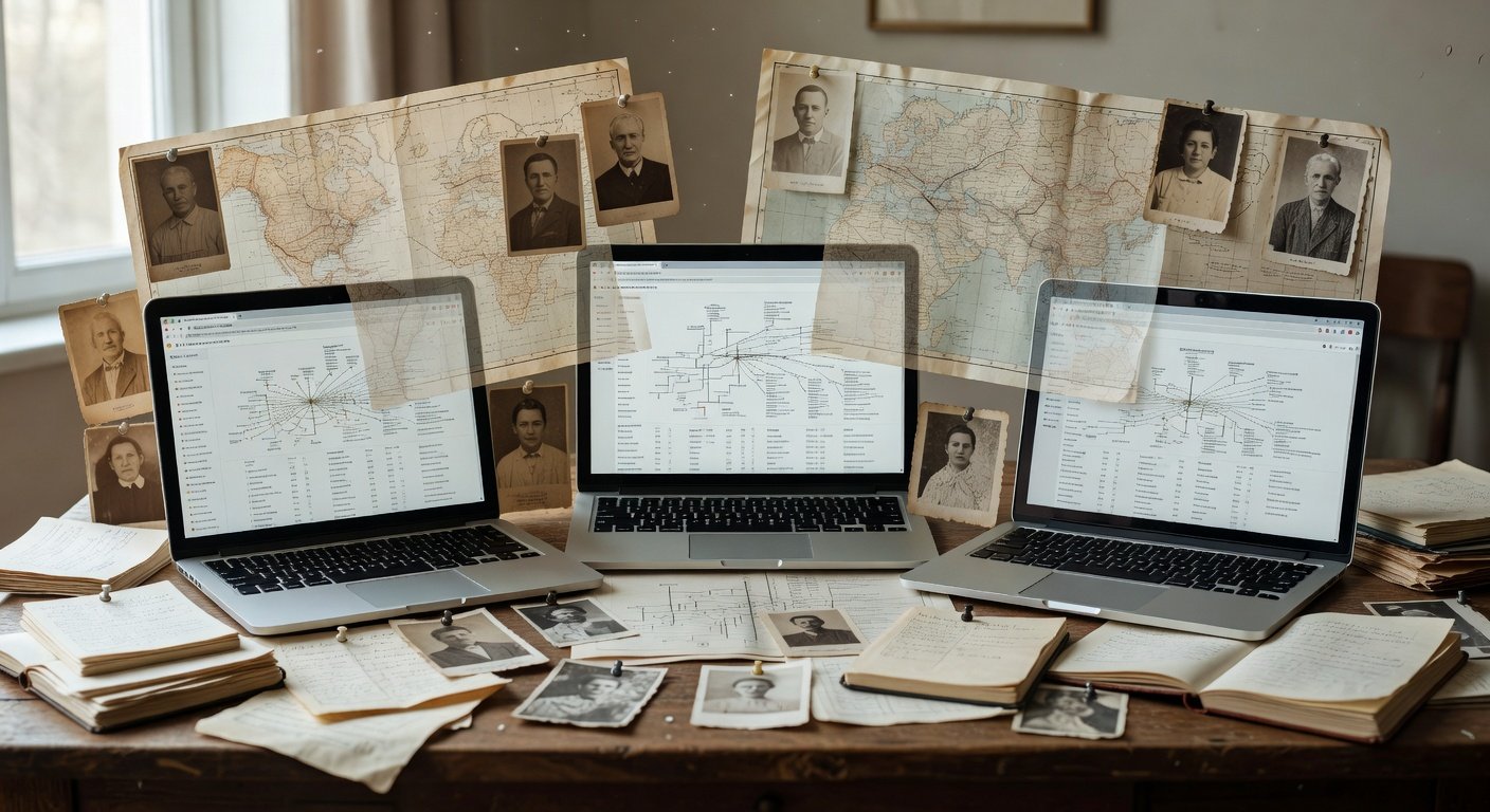 Searching free genealogy records online on multiple platforms