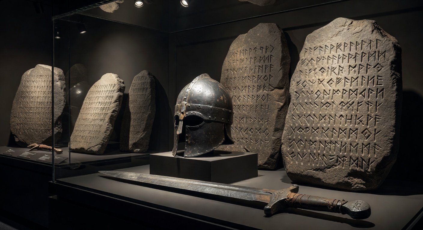 feature_grok_65d10e1e Germanic warrior artifacts showing Walter surname origin and ancient military heritage
