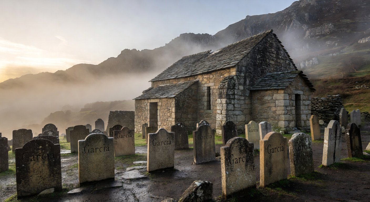Historic Basque church and Garcia family cemetery showing garcia surname origin