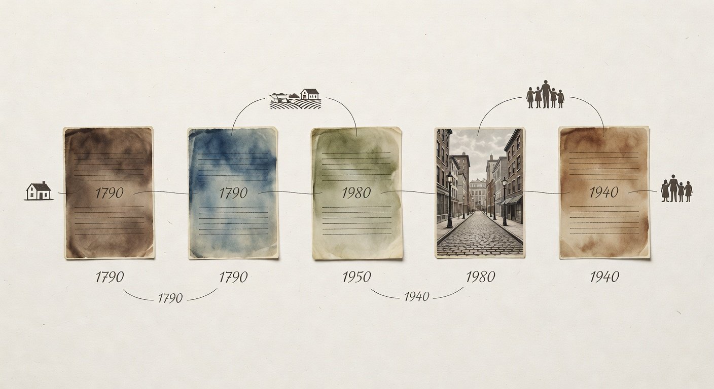 U.S. census years timeline for genealogy research